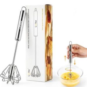 Semi-Automatic Stainless Steel Egg Beater | Manual Push Whisk Hand Blender for Eggs,
